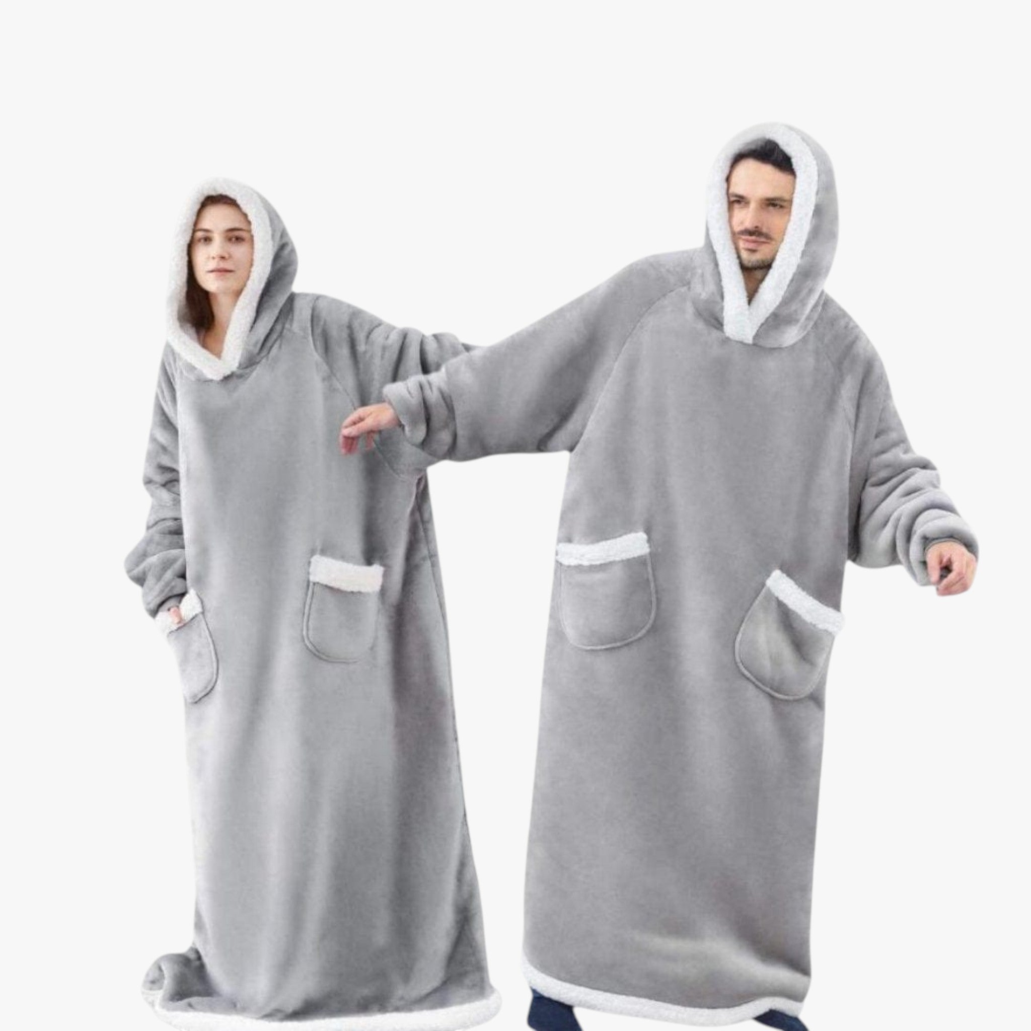 Hættetrøje Tæppe til Varm Afslapning - Grå - Hættetrøjer & Sweatshirts - {{ product_tags }