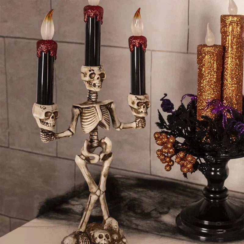 Skelet-kandelaber LED Lysestage - Uhyggelig Bordlampe - - Home & Garden > Decor > Home Fragrance Accessories > Candle Holders - {{ product_tags }