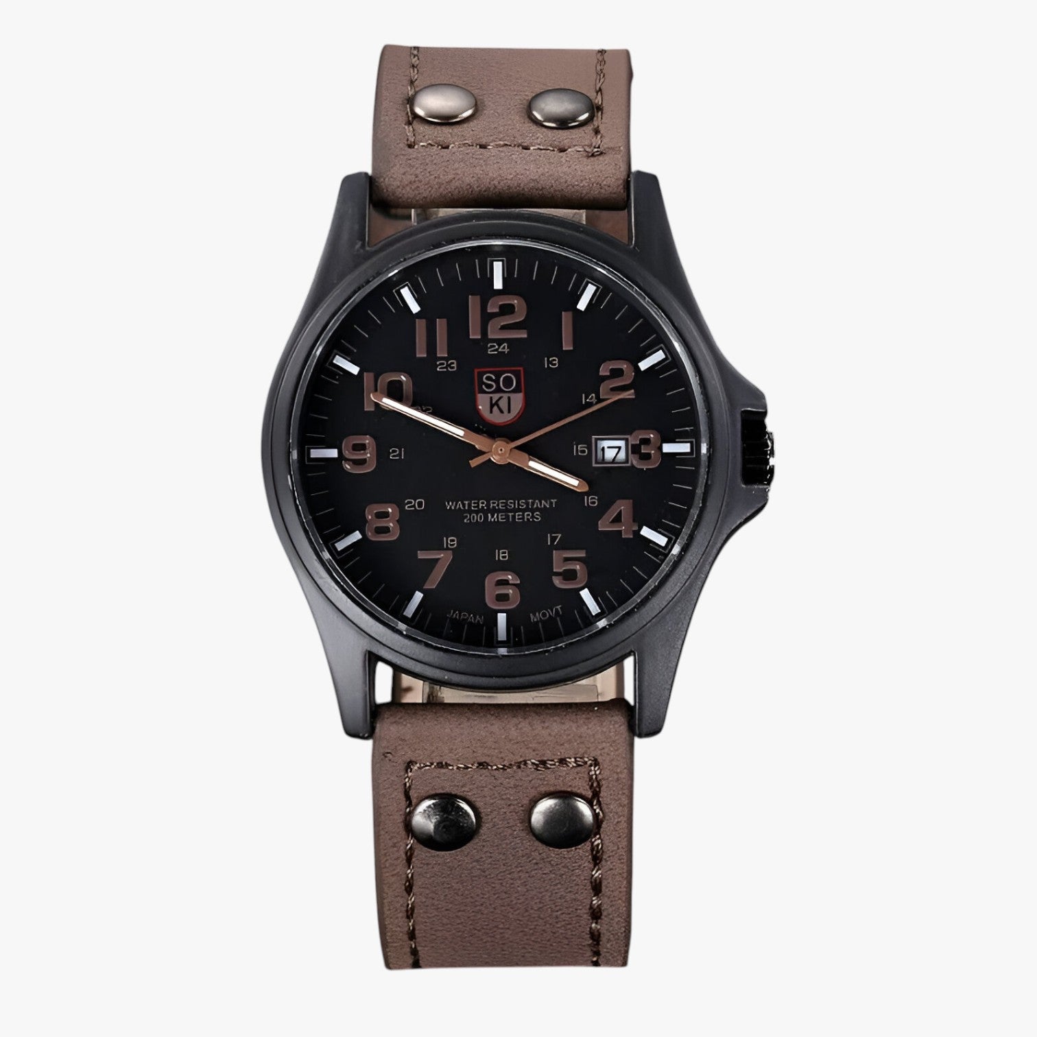 Claudio | Eleganza hverdag – Herreur med dato og sportslig stil - brun - watches - {{ product_tags }