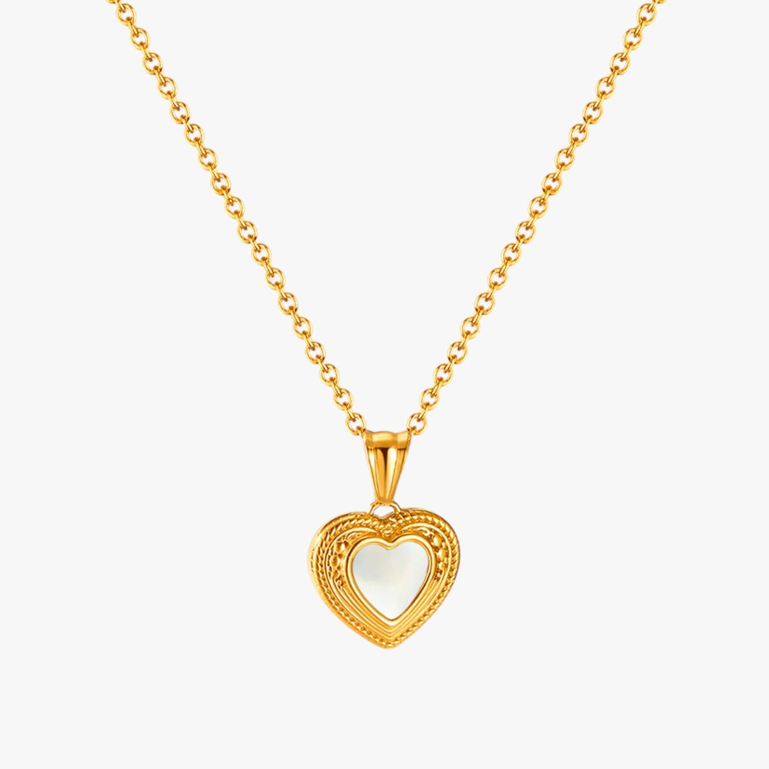 Marilyn | Hjerteformet halskæde i perlemor og rustfrit stål - - Marilyn | Hjerteformet halskæde i perlemor og rustfrit stål - €25 - {{ product_tags }