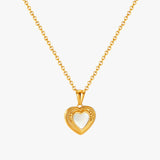 Marilyn | Heart-shaped necklace in mother-of-pearl and stainless steel