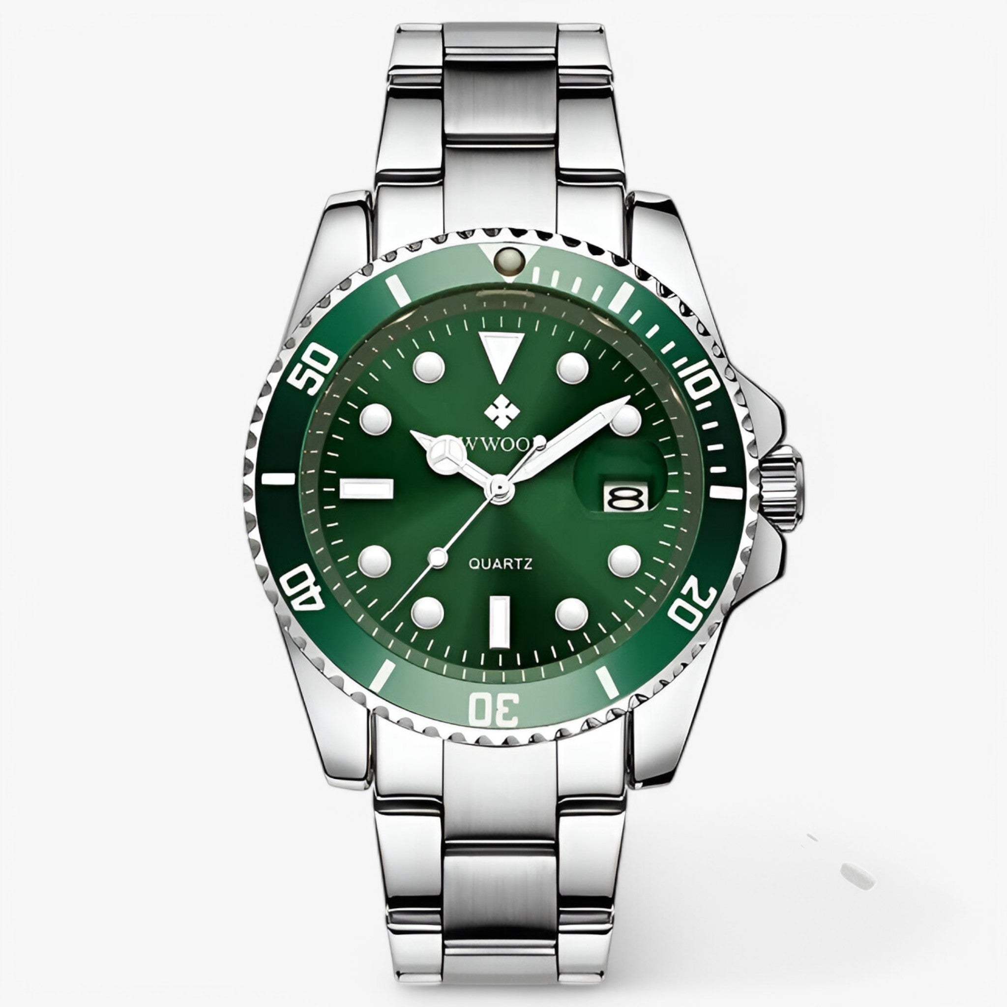 Stelan | Luksus sportsur lavet af rustfrit stål - Grøn Sølv - watches - {{ product_tags }