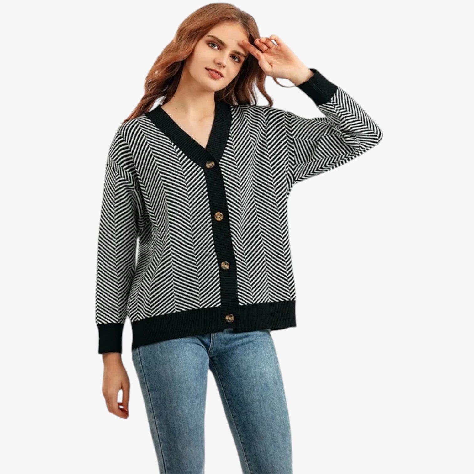 Rebecca | Kvinde V-hals cardigan - Let og elegant til efteråret - - Rebecca | Kvinde V-hals cardigan - Let og elegant til efteråret - €25 - {{ product_tags }
