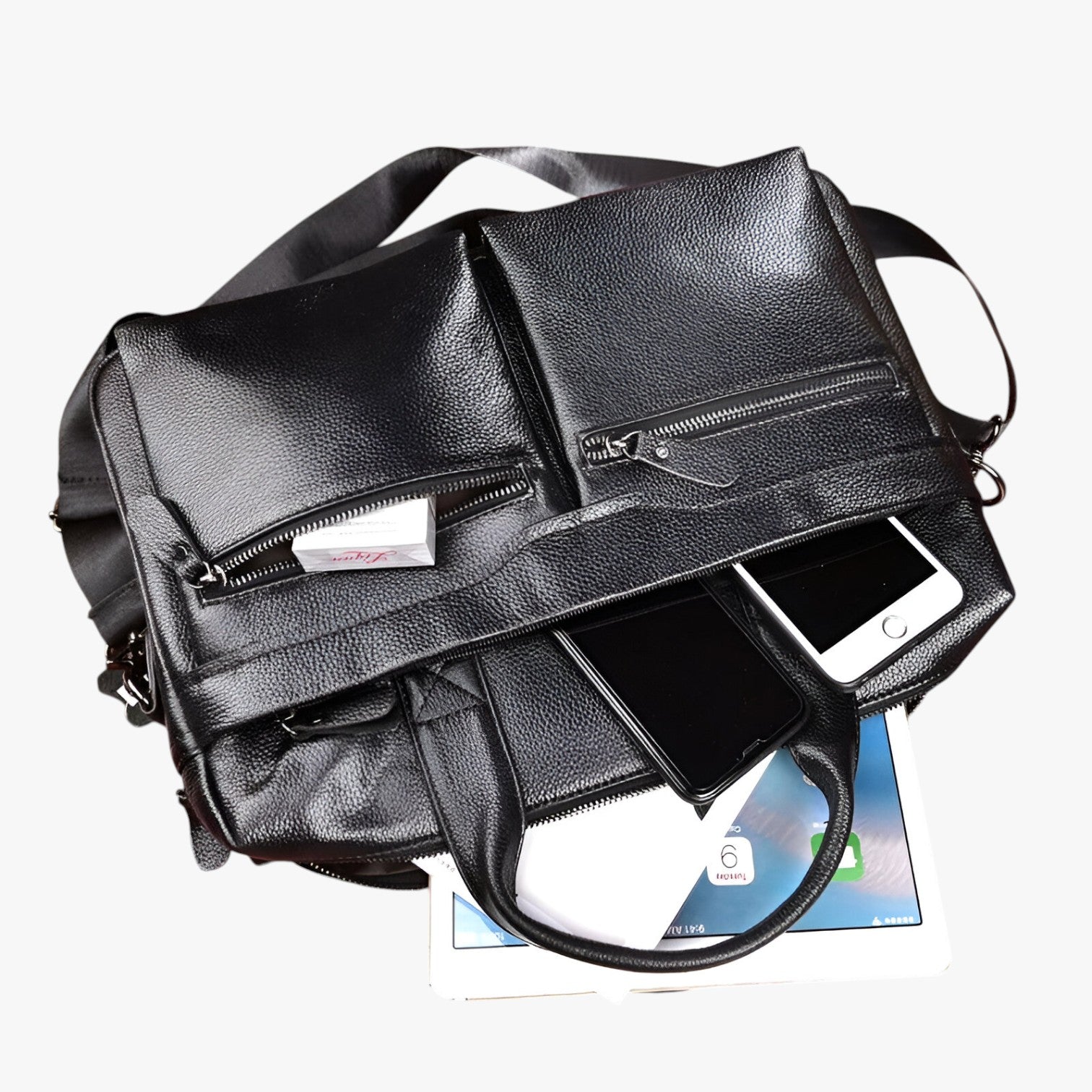 Benjamin | Elegant rejsetaske til mænd i ægte læder, aktekasse, skuldertaske til laptop - - bags - {{ product_tags }
