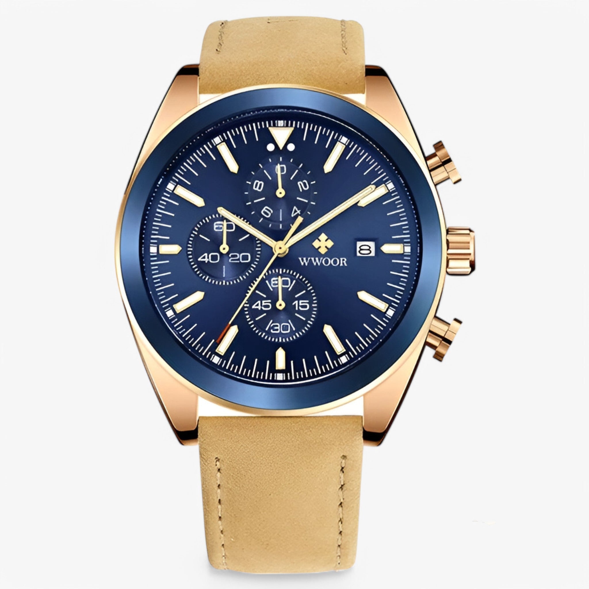 Felix | Luksus kronografur lavet af rustfrit stål - brun pink blå - watches - {{ product_tags }