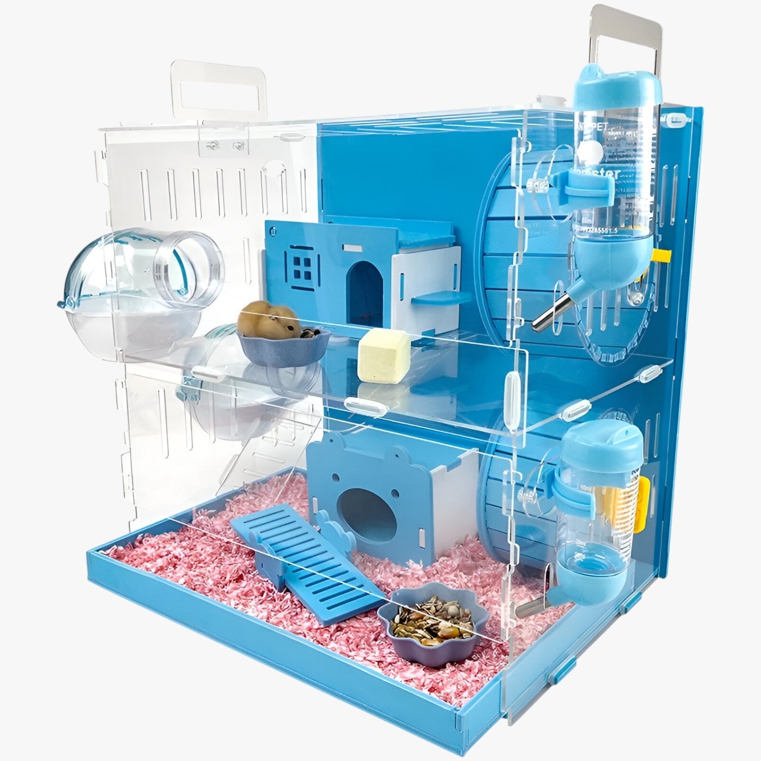 Kacey | Blå dobbelt hamsterbur – Rummelig og sikker - - house & garden - {{ product_tags }