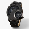 Ajax – Orologio da uomo stile cowboy con doppio fuso orario