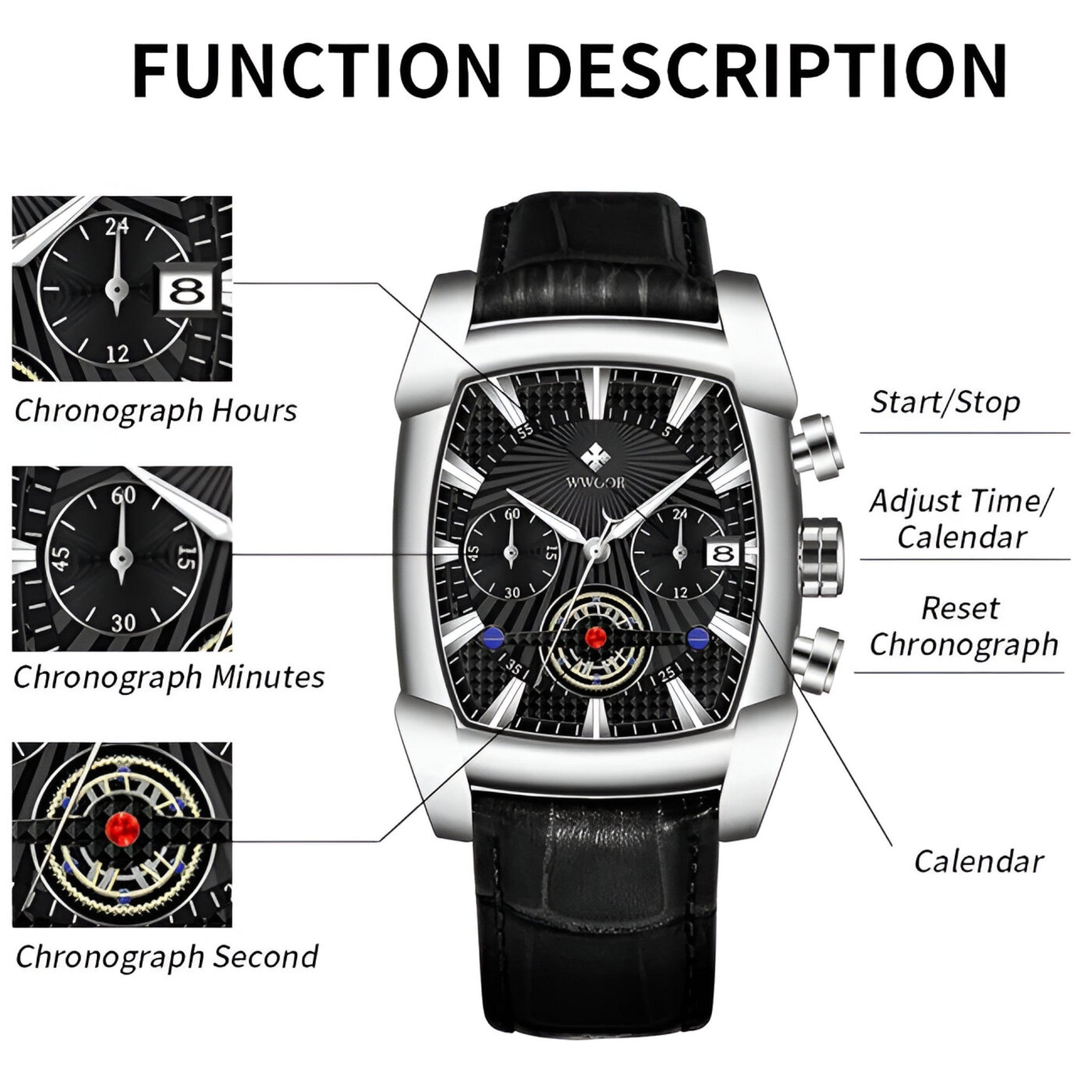 Dante | Luksus sportsur i læder - - watches - {{ product_tags }