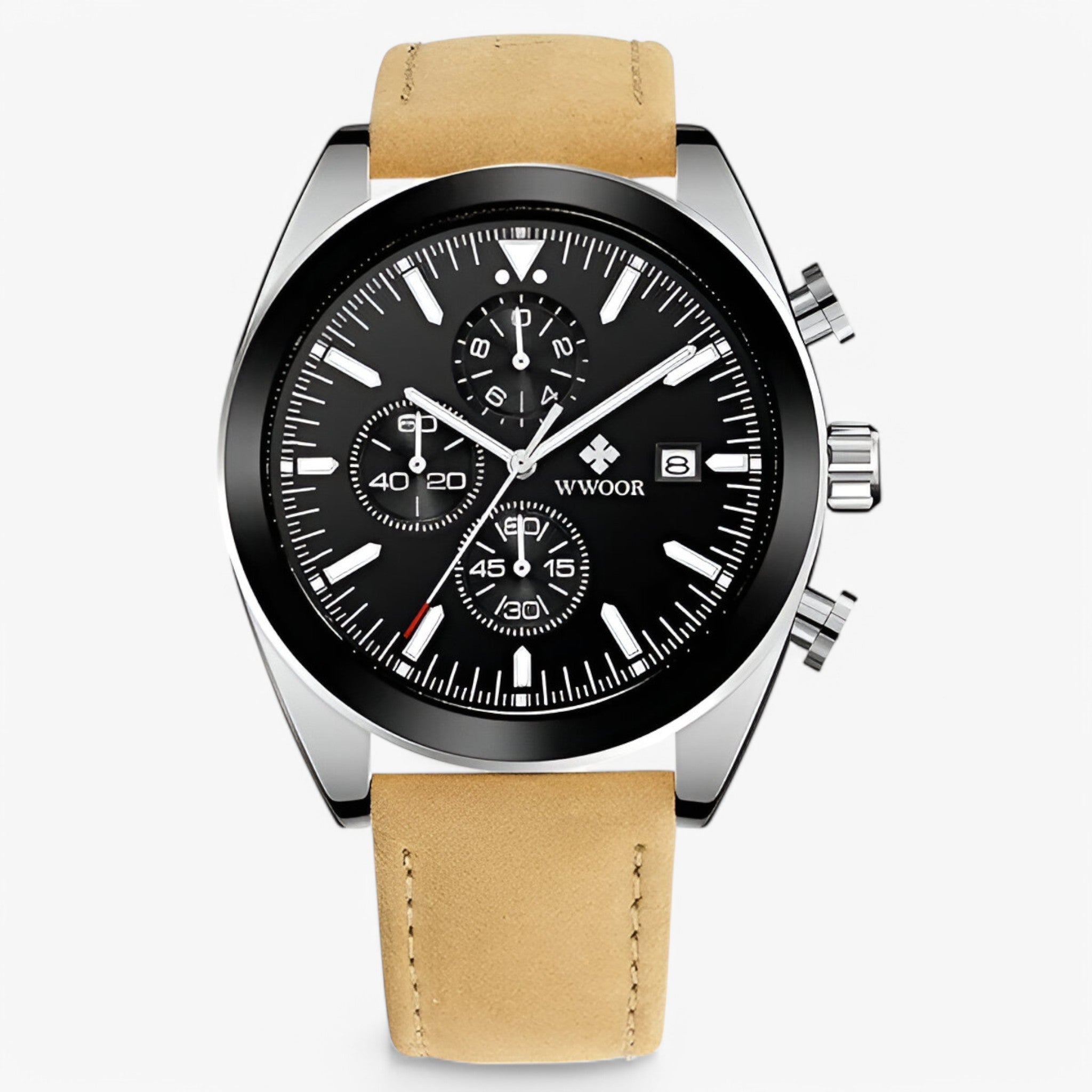 Felix | Luksus kronografur lavet af rustfrit stål - brun sølv sort - watches - {{ product_tags }