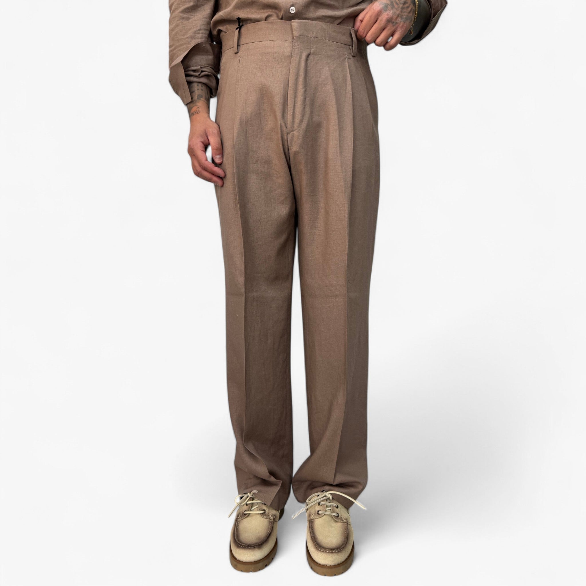 Chris | Herre Linned Bukser - Brun - Casual bukser - {{ product_tags }