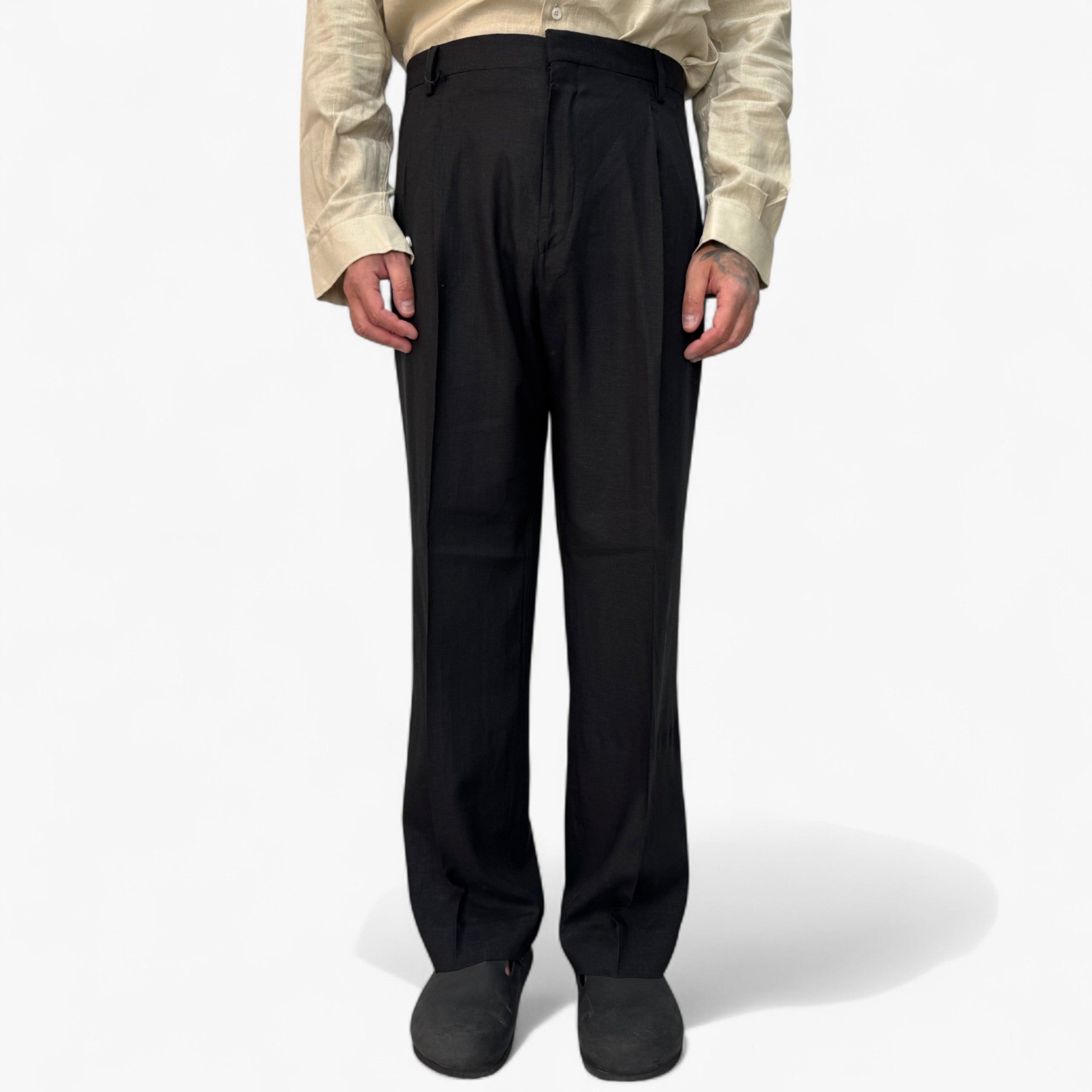 Chris | Herre Linned Bukser - Sort - Casual bukser - {{ product_tags }