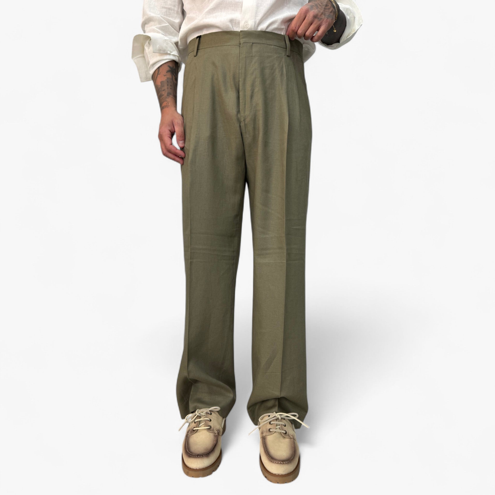 Chris | Herre Linned Bukser - Grøn - Casual bukser - {{ product_tags }
