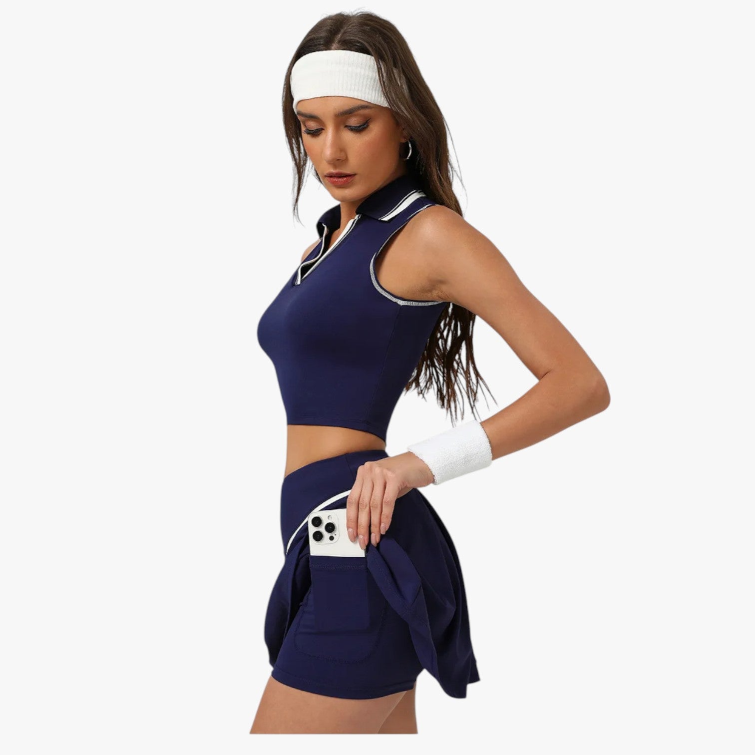Amalie | Stil og støtte - Kvinde 2-delt Med Top Polstret Tennis Sæt - - Women's Sportswear - {{ product_tags }