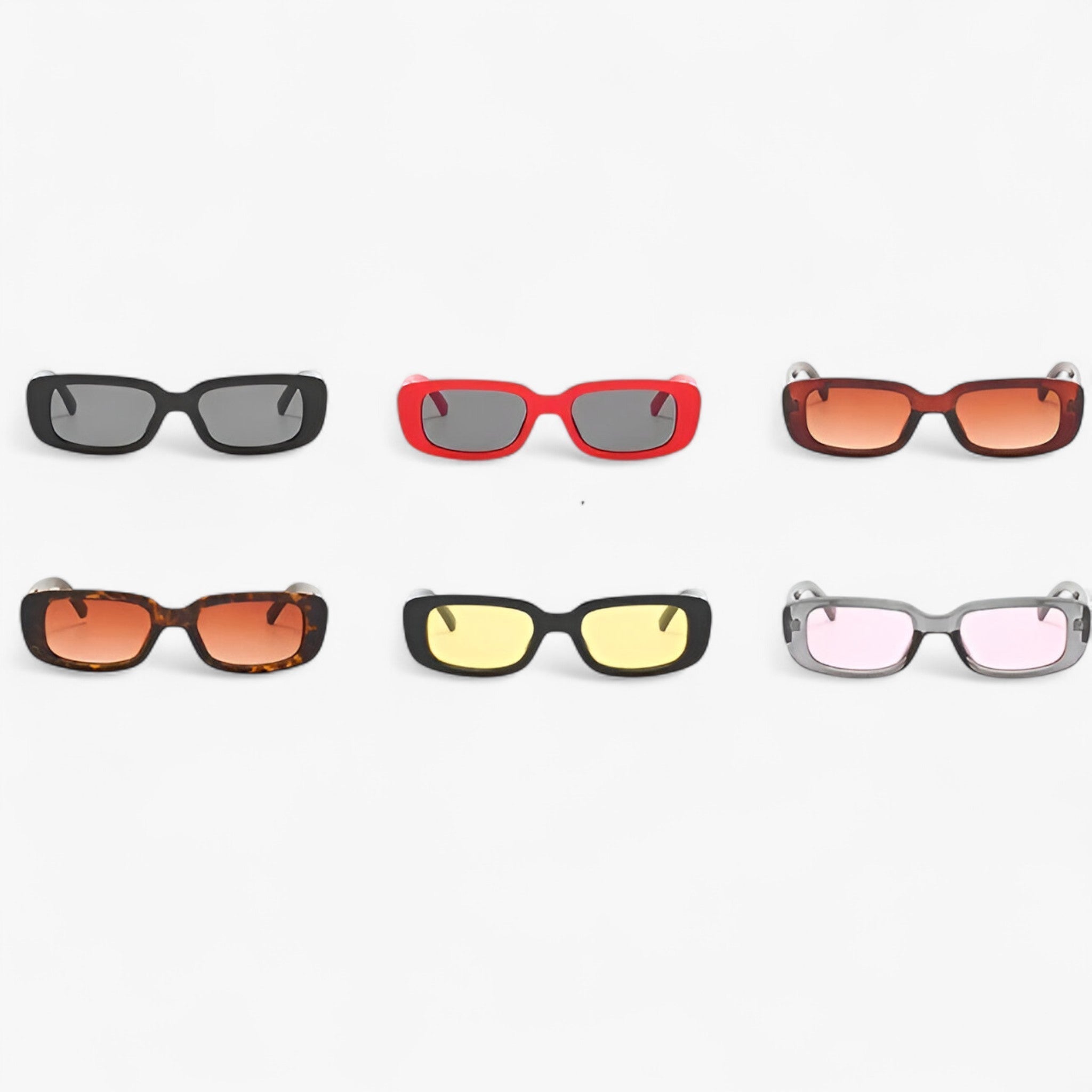 Nico | Unisex retro rektangulære solbriller med sorte linser - - men's fashion - {{ product_tags }