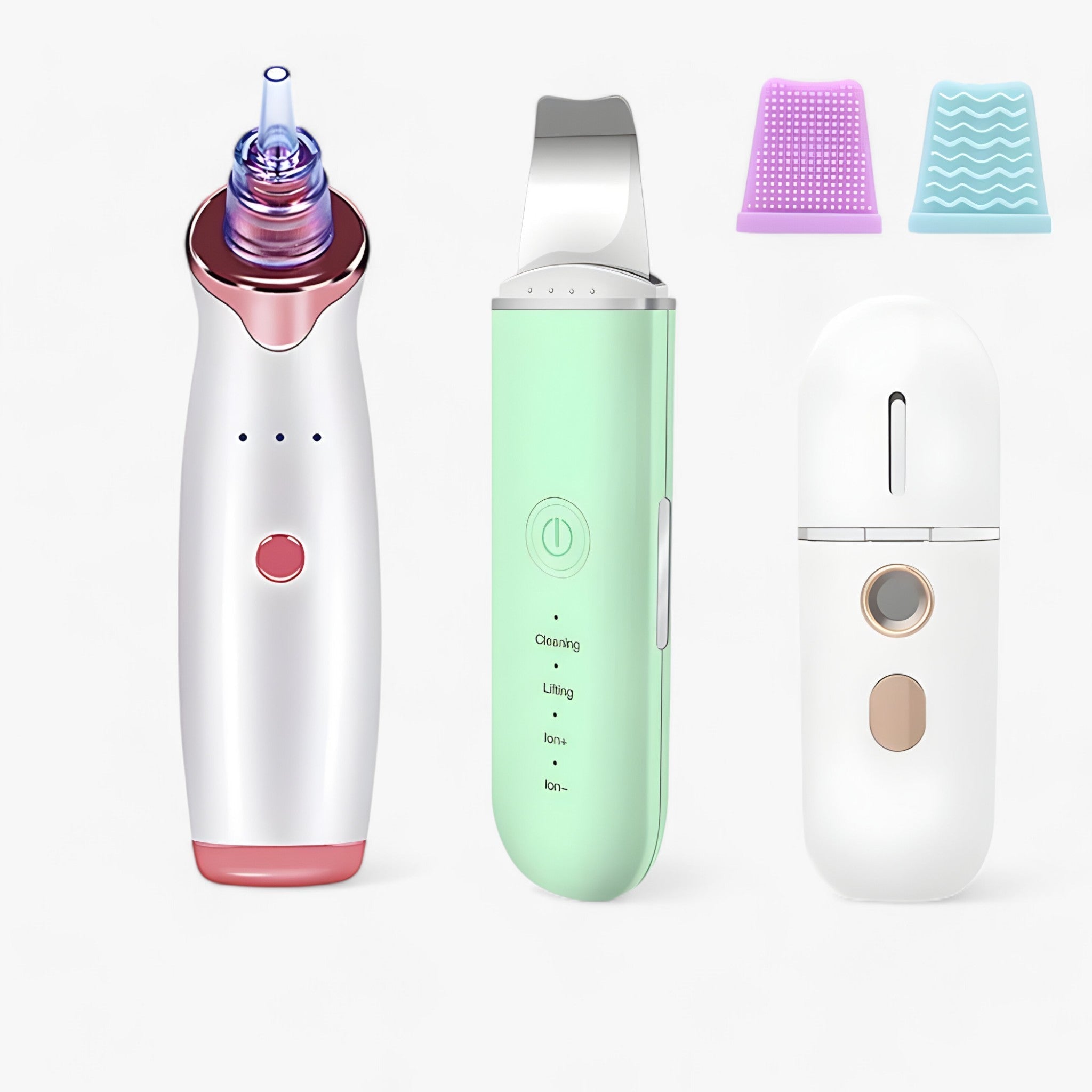 SkinScrub Pro | Ultralydsansigtsspatel - værktøj til opstramning af ansigtet og fjernelse af hudorme - Grønt sæt 2 - other - {{ product_tags }