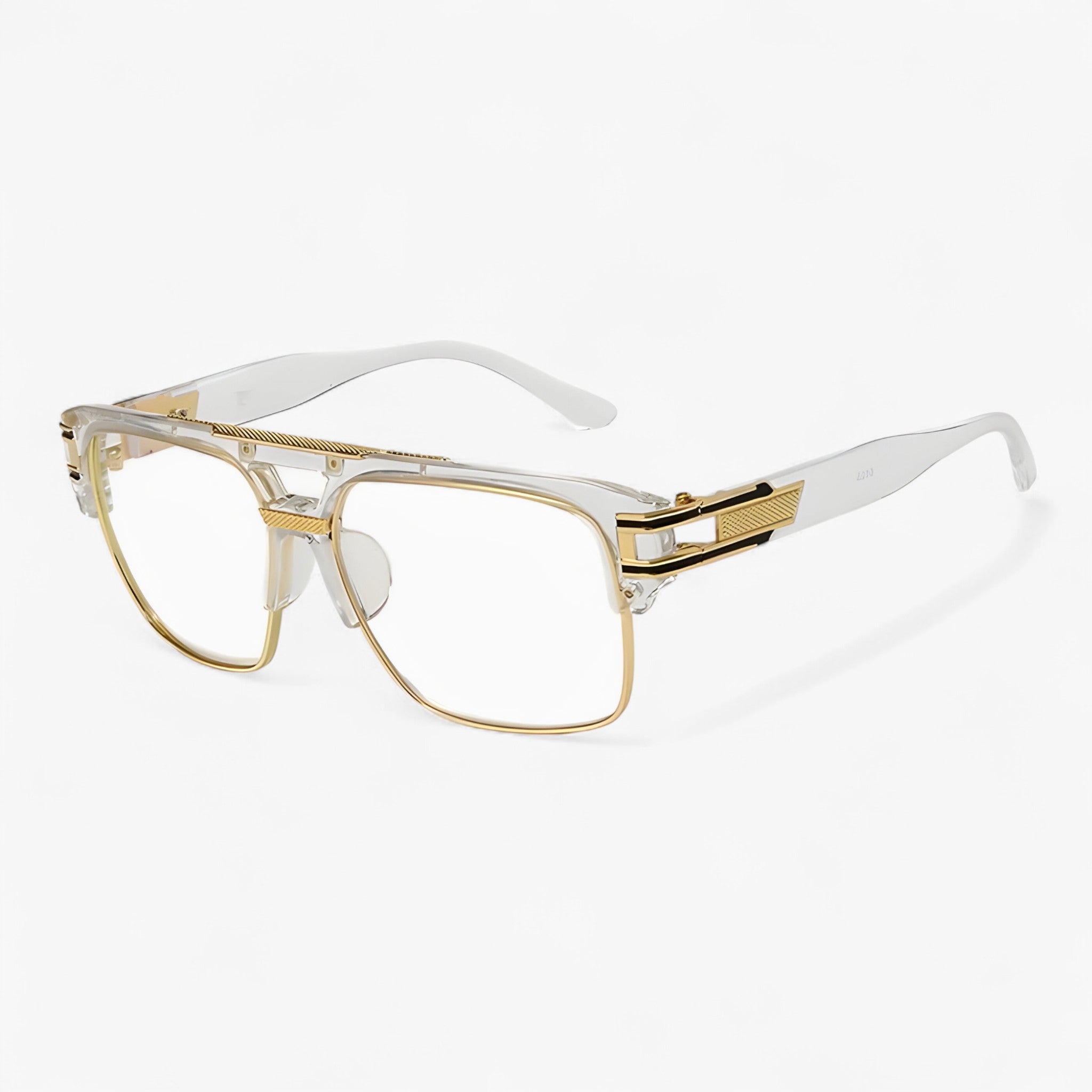 Emil | Unisex klassiske firkantede spejlsolbriller - Fuldstændig gennemsigtig - men's fashion - {{ product_tags }