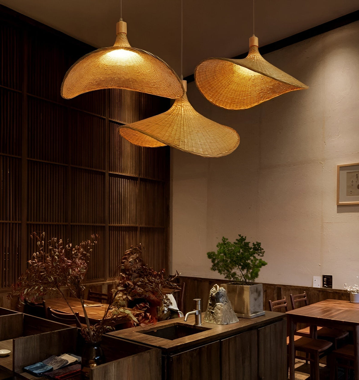 Handvaevet Rattan Kuppel Pendellampe - - Pendant Light - {{ product_tags }