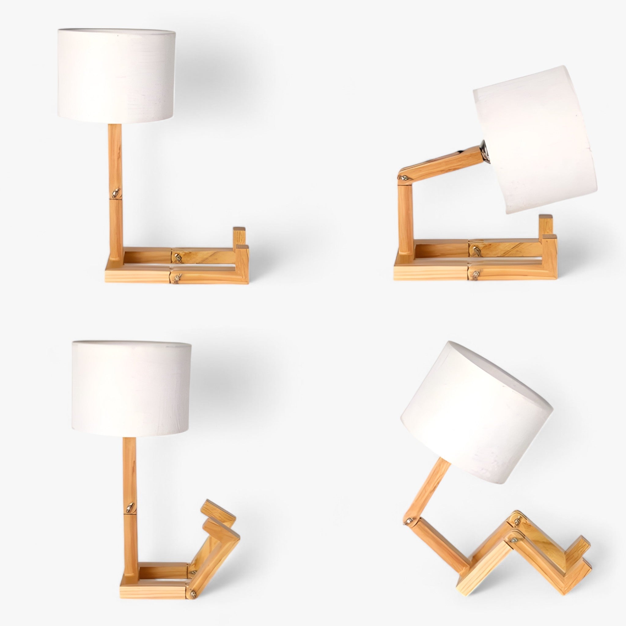 Robotlampe i træ | Kreativ skrivebordslampe - moderne skandinavisk stil til læsning og dekoration - - house & garden - {{ product_tags }