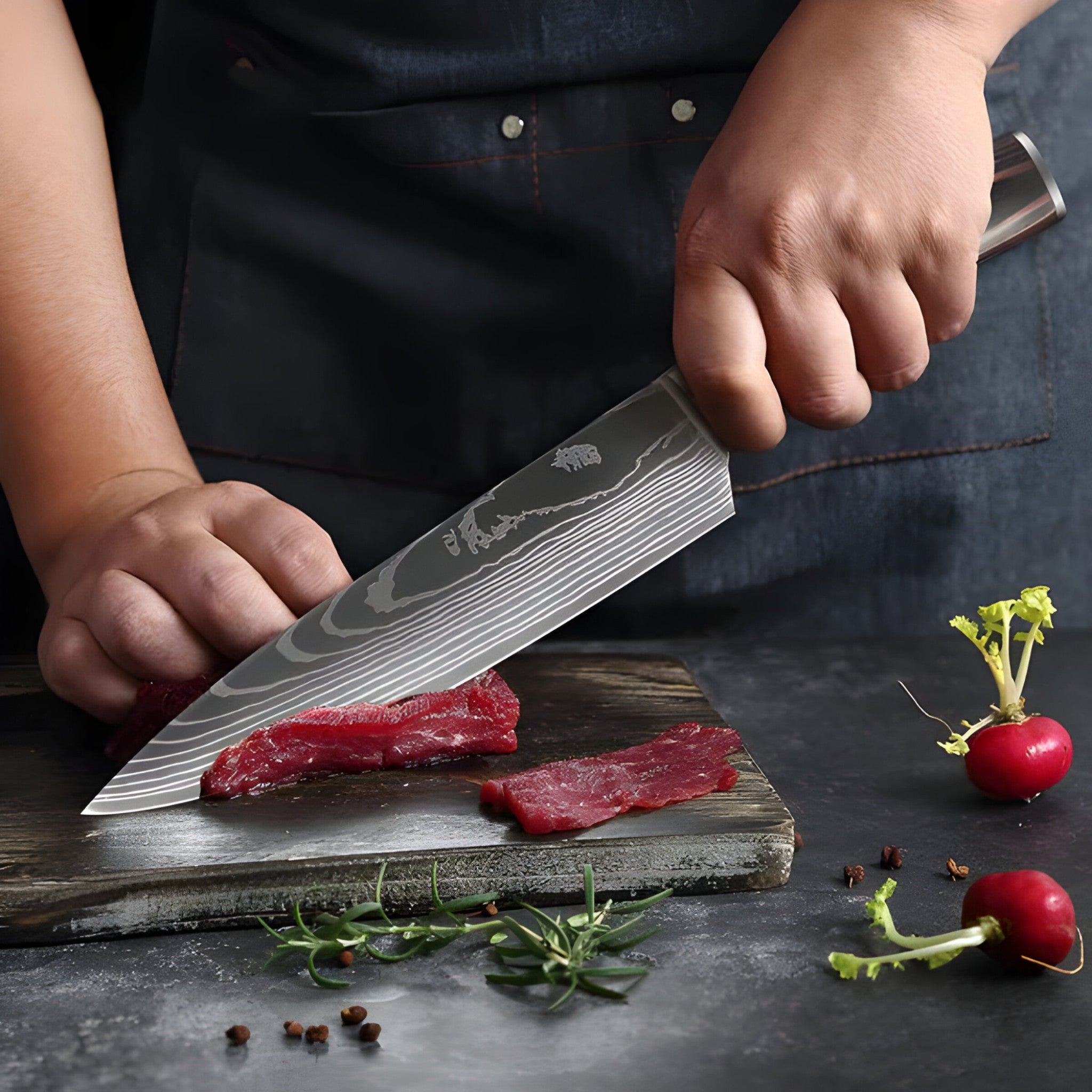 Calla - høj kvalitet japansk køkkenknivssæt med damaskusmønster - - Calla - høj kvalitet japansk køkkenknivssæt med damaskusmønster - €25 - {{ product_tags }