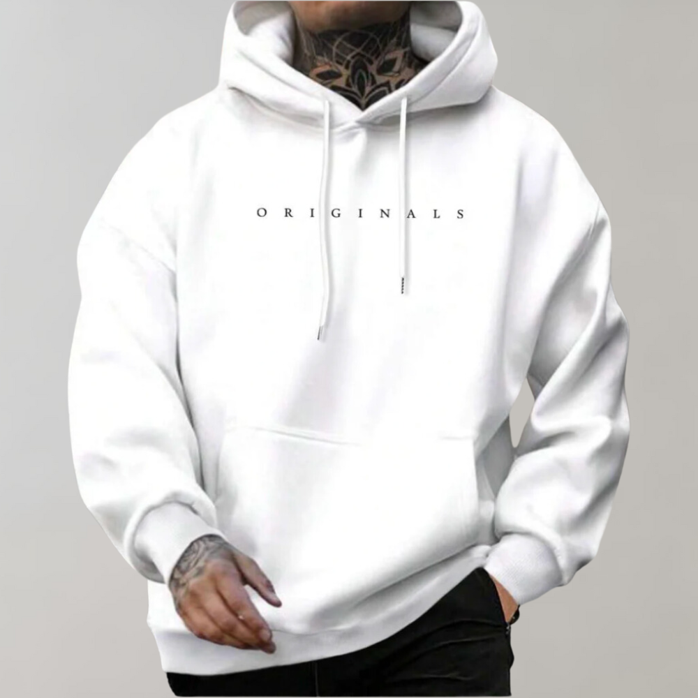 Herre Sort Casual Hættetrøje - Hverdags Pullover Hoodie