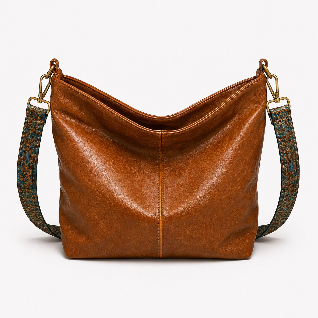 KRISTI - Dame Vintage Skuldertaske med Lynlås - brun - Håndtasker - {{ product_tags }