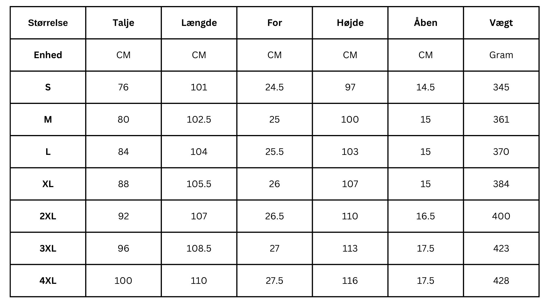 Size Guide