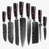 Calla - High-Quality Japanese Kitchen Knife Set with Damascus Pattern