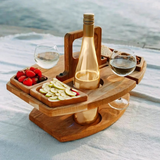 Karla | Compact foldable beard picnic table wood