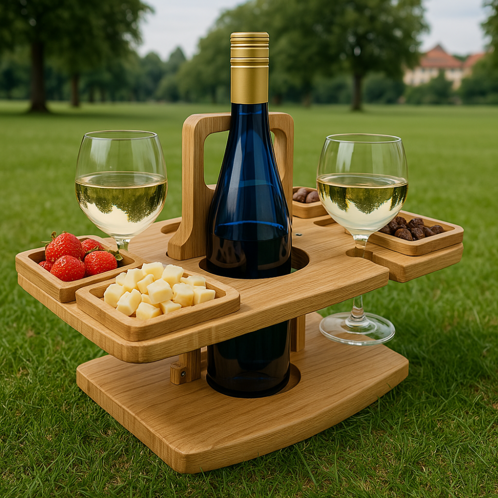 Kompakt Sammenklappeligt Picnicbord i Træ