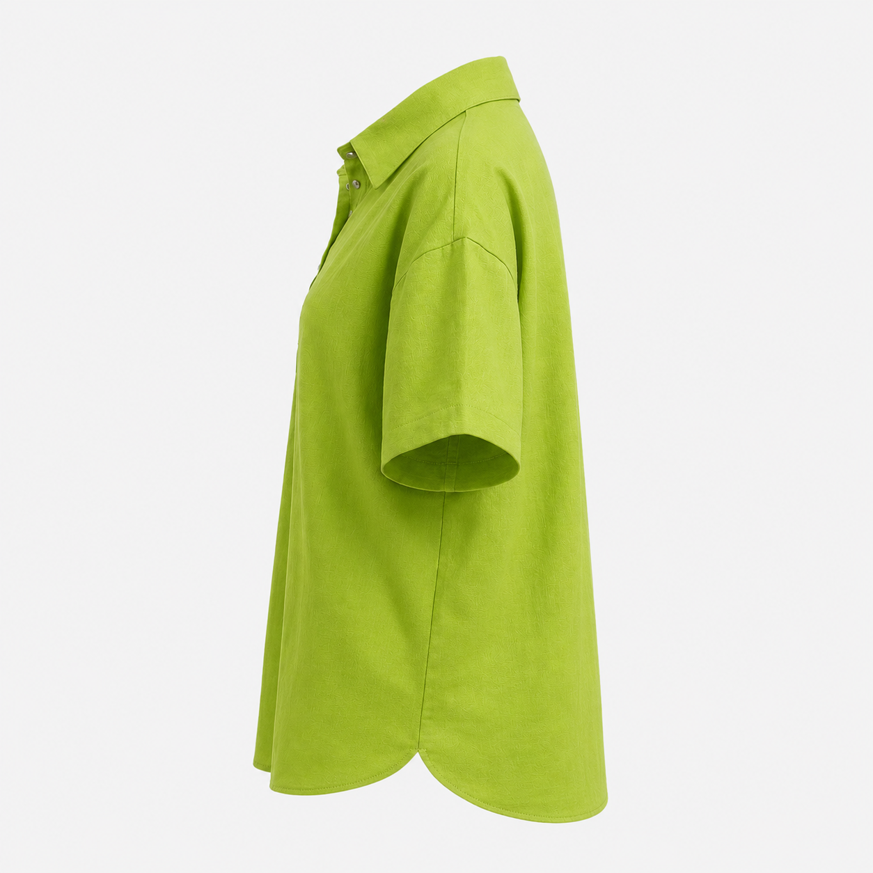Short-Sleeved Cotton Blend Shirt Casual Fit with Collar Style