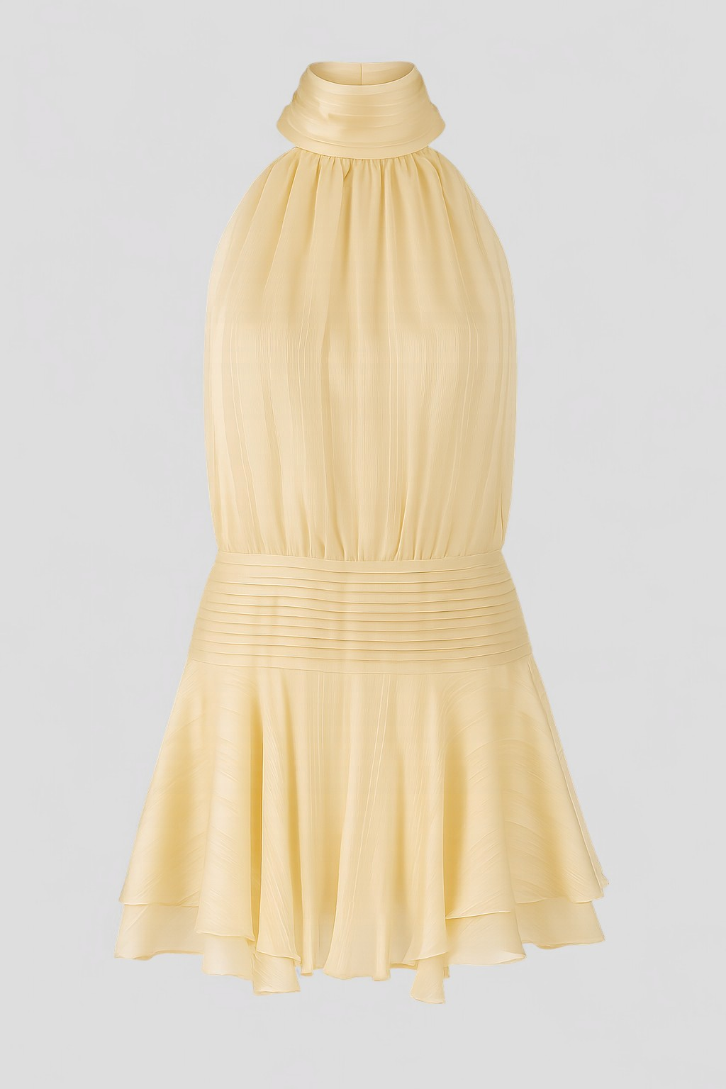 Ilona | Kvindernes Elegante Mini Kjole - Gul - Kvinders Kjoler - {{ product_tags }