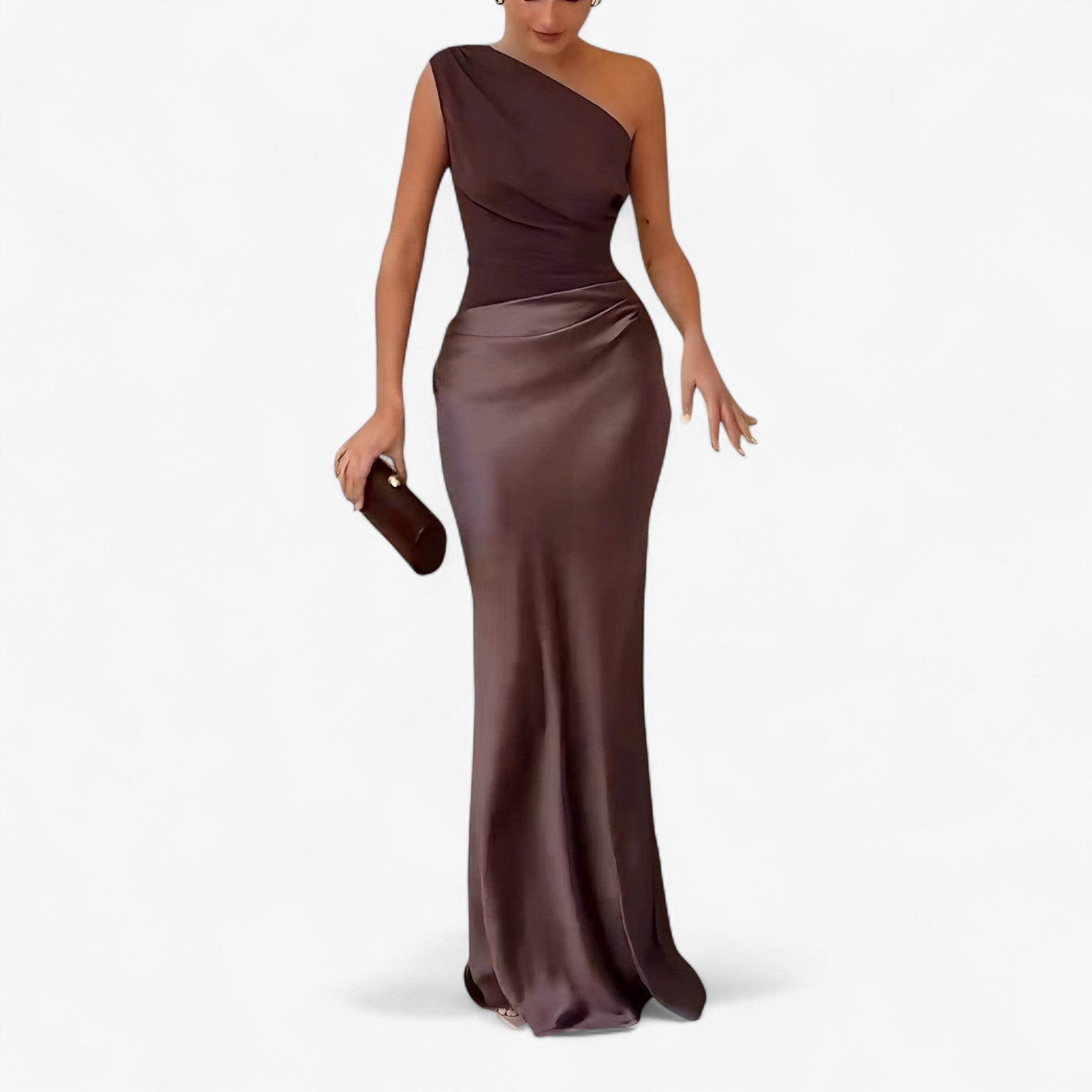 Lucie | Kvinders Asymmetrisk Maxi Kjole i Blødt Stof - - Kvinders Kjoler - {{ product_tags }
