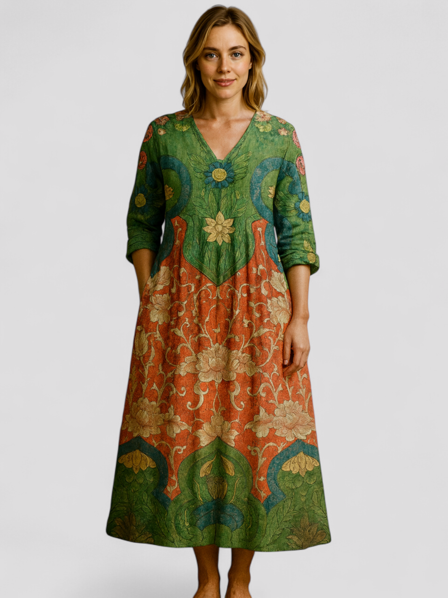 Meliore | Kvinders Blomster Maxi Kjole - - Kjoler - {{ product_tags }