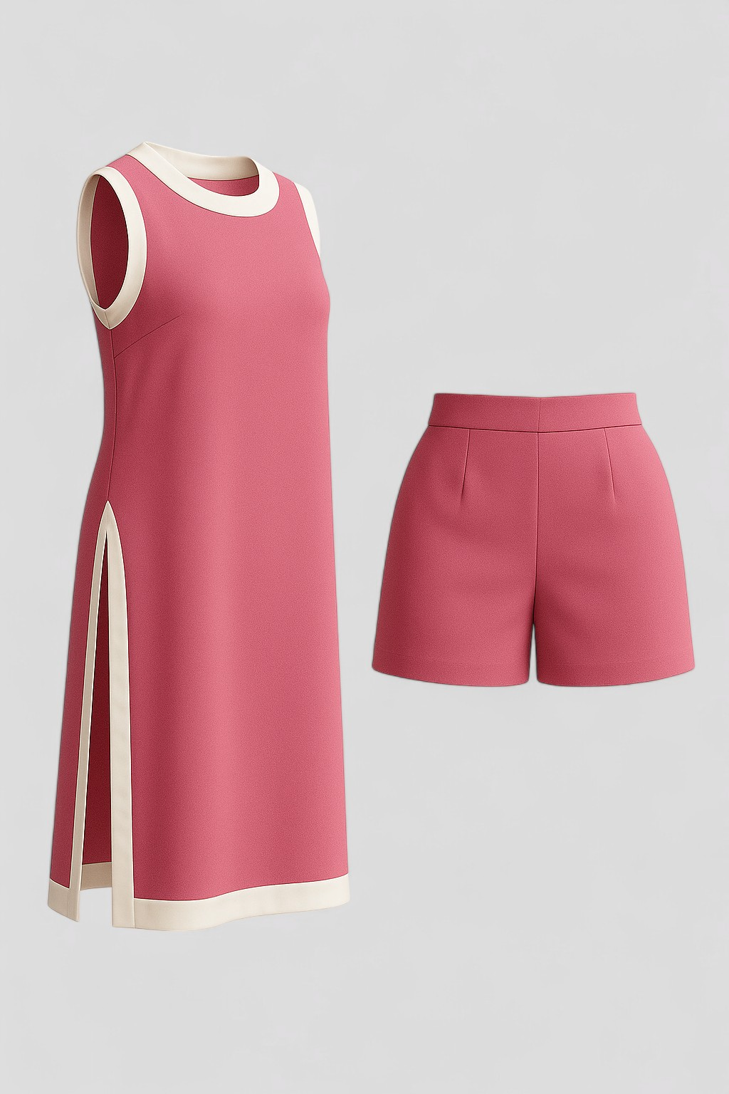Arlo | Kvinders Boho Farveblok Sæt til Sommer - Rosa Rød - Kvinders sæt - {{ product_tags }