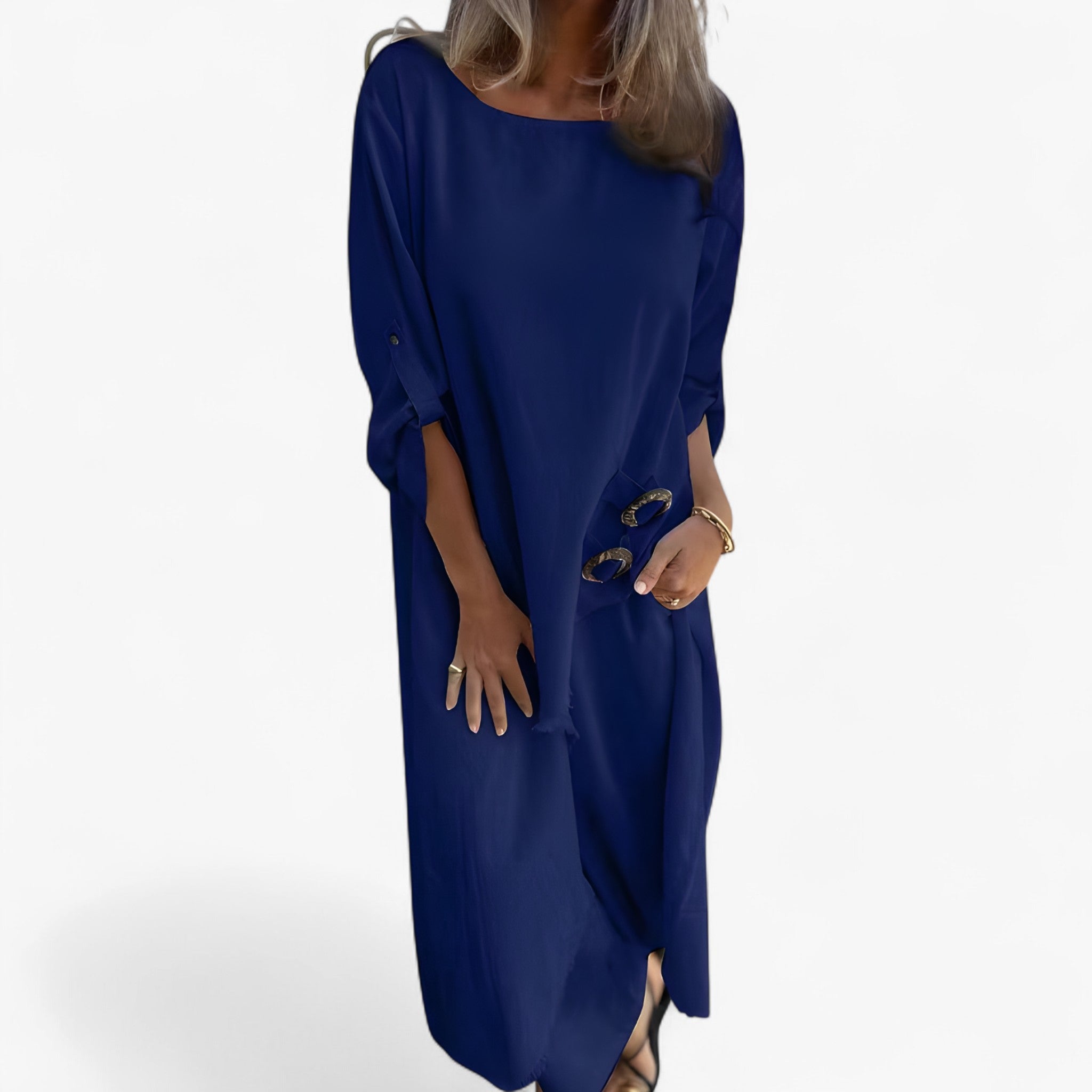 Mia | Kvinders bomulds- og linned-outfitsæt - Blå - Kjoler - {{ product_tags }