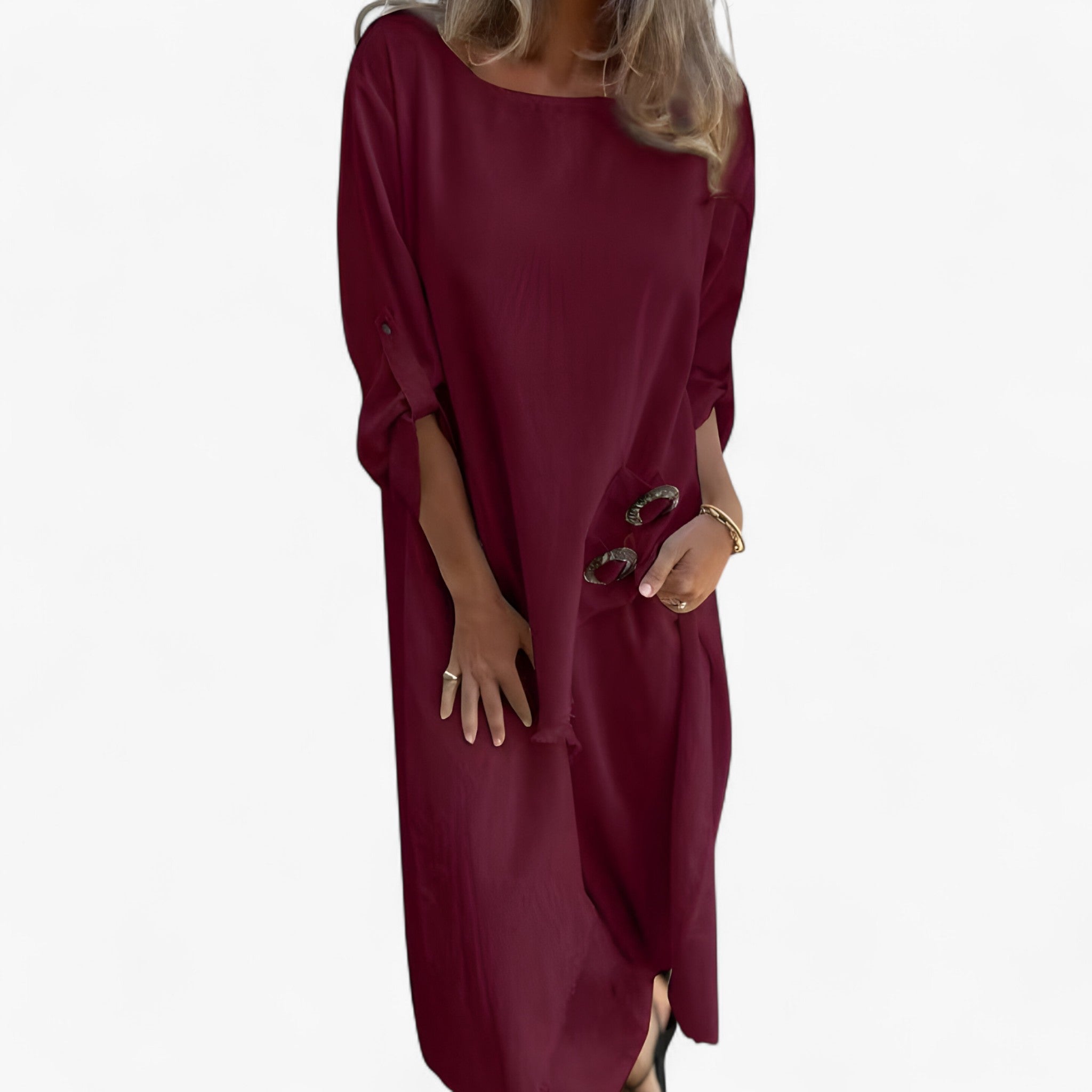 Mia | Kvinders bomulds- og linned-outfitsæt - Rød - Kjoler - {{ product_tags }