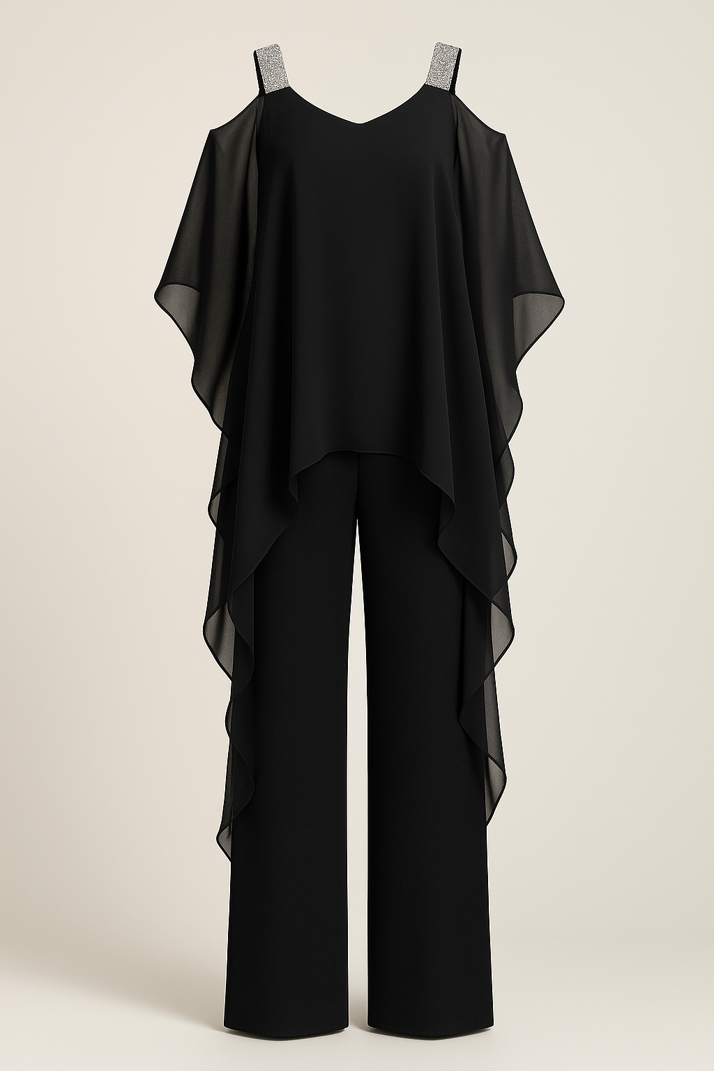 Malta | Kvinders Elegant Asymmetrisk Jumpsuit - Sort - Jumpsuits - {{ product_tags }