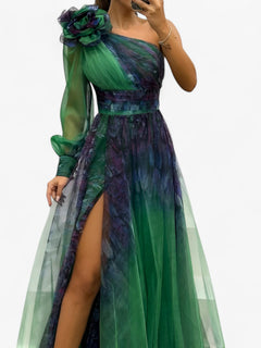 Alma | Kvinders Elegant Asymmetrisk Maxi Kjole