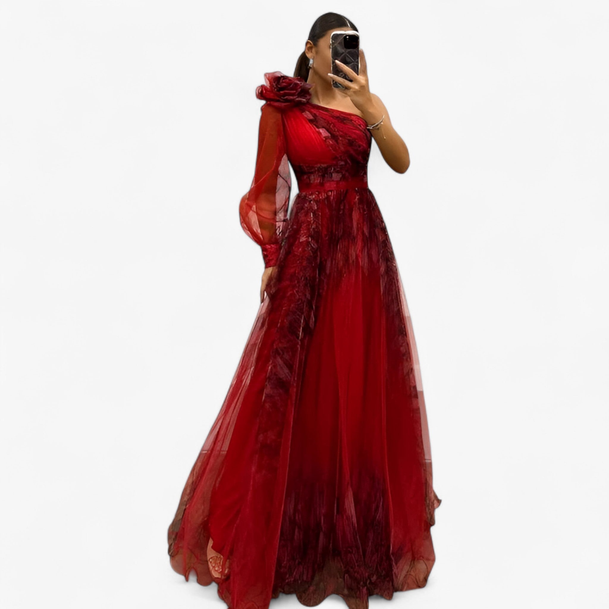 Alma | Kvinders Elegant Asymmetrisk Maxi Kjole - - Kvinders Kjoler - {{ product_tags }