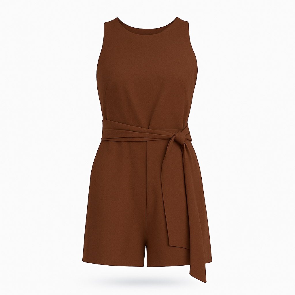 Hazel | Kvinders Elegant Buksedragt Jumpsuit - Brun - Jumpsuits: Jumpsuits - {{ product_tags }