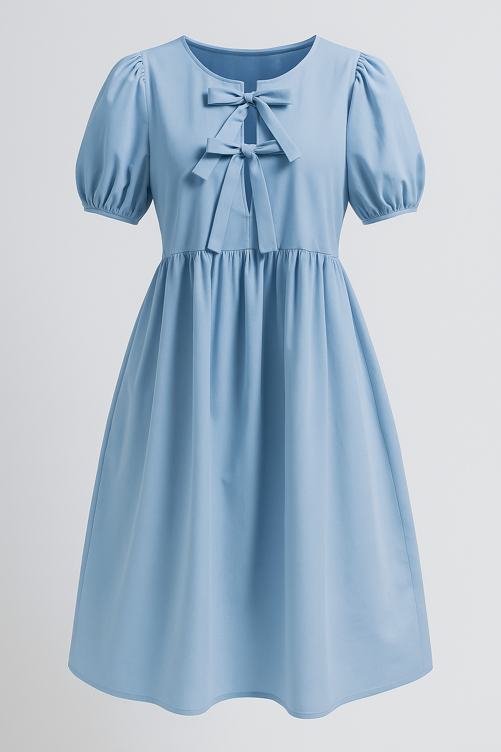 Loretta | Kvinders Elegant Kjole med Puffærmer - Blå - Kvinders Kjoler - {{ product_tags }