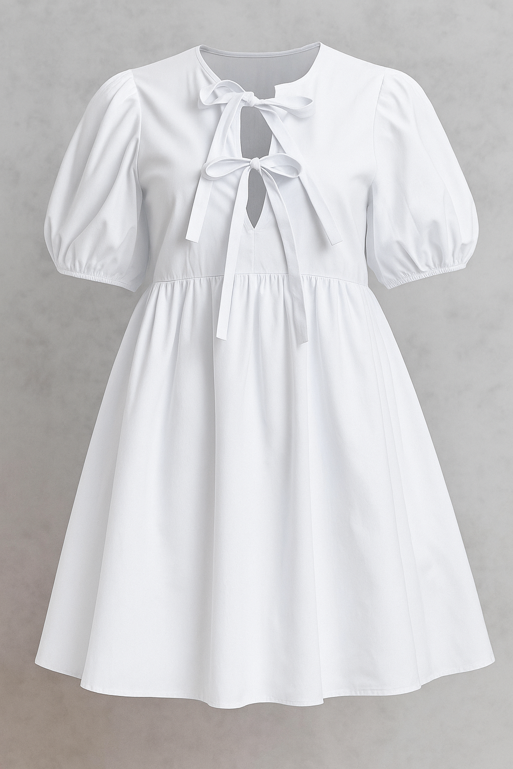 Loretta | Kvinders Elegant Kjole med Puffærmer - Hvid - Kvinders Kjoler - {{ product_tags }