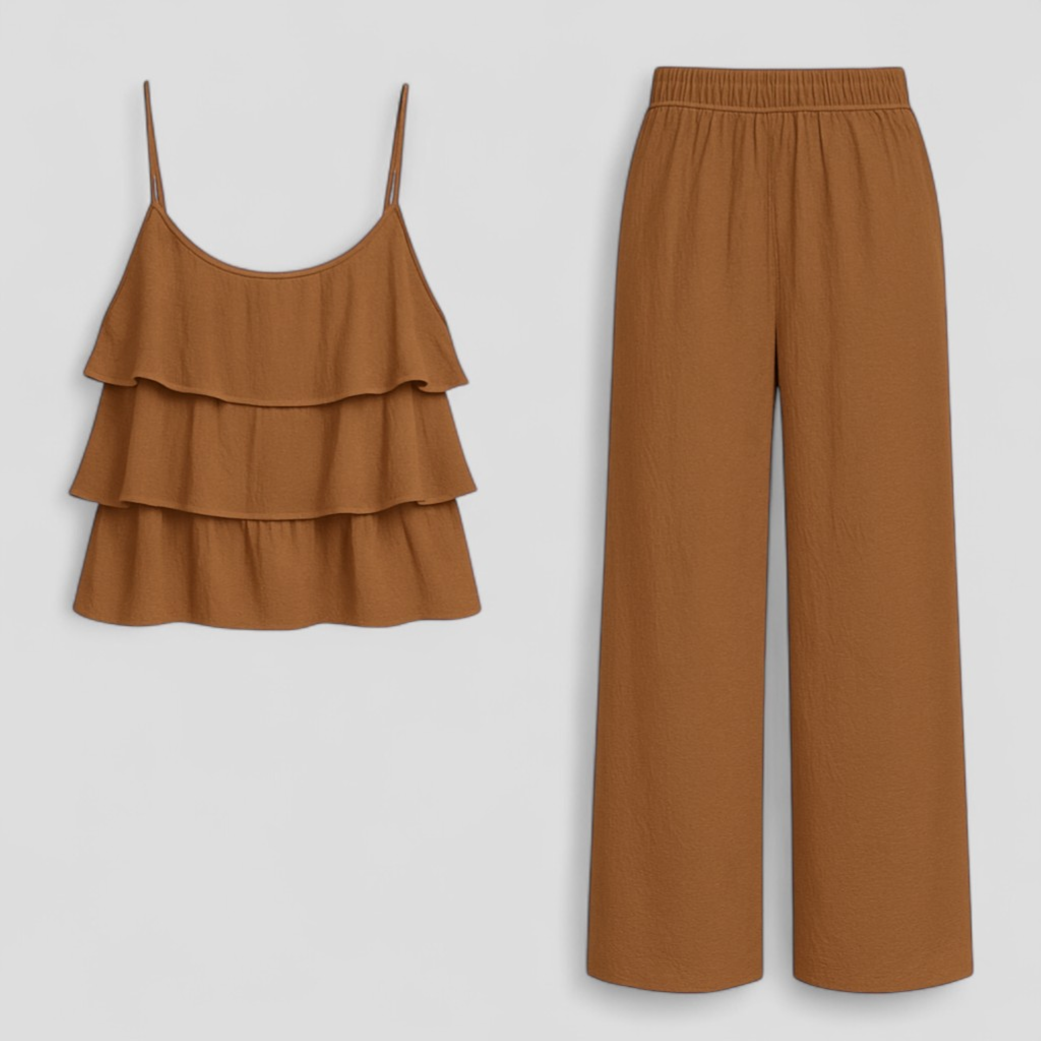 Caterina | Kvinders Elegant Koordineret Sæt - Brun - Jakkesæt & Blazere - {{ product_tags }