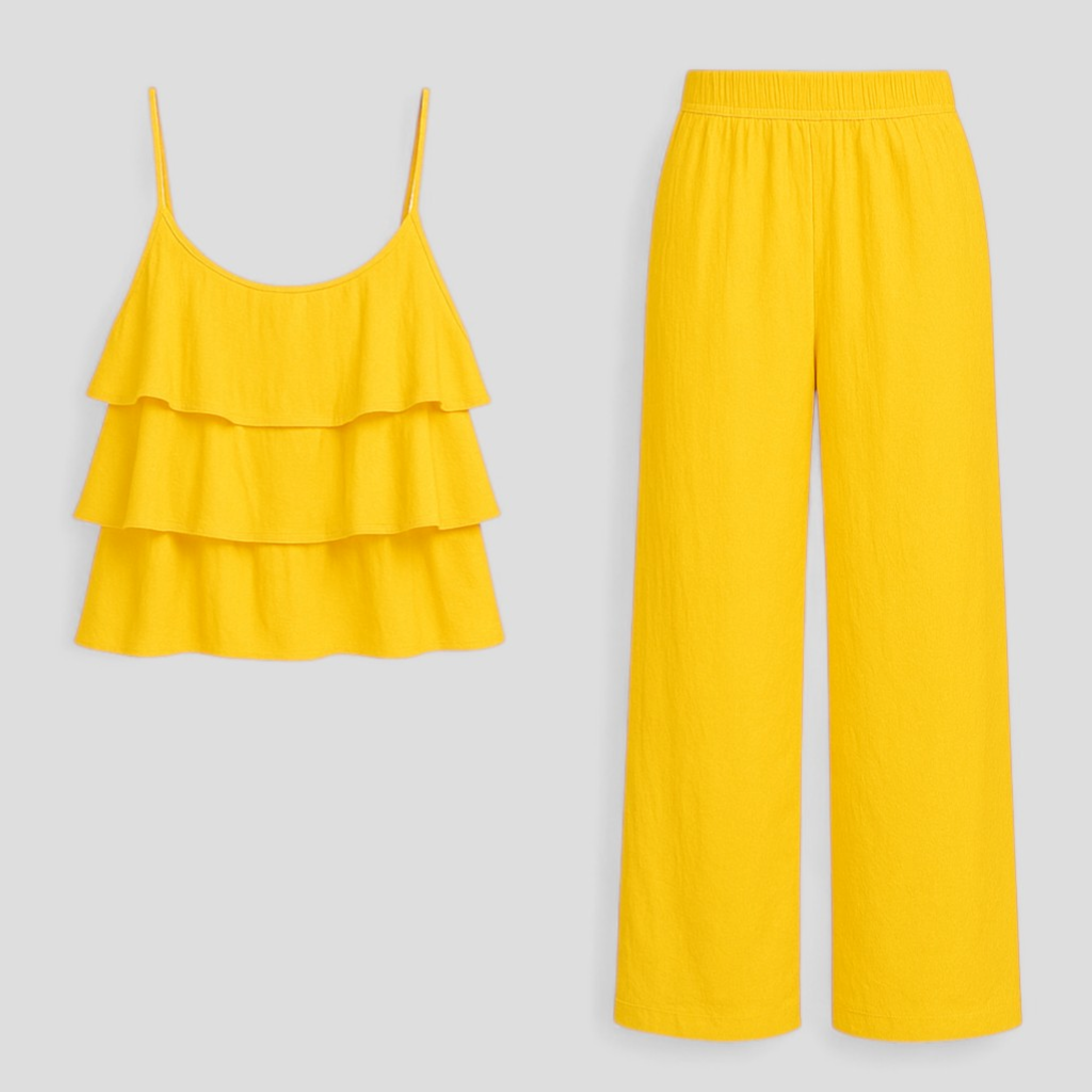 Caterina | Kvinders Elegant Koordineret Sæt - Gul - Jakkesæt & Blazere - {{ product_tags }