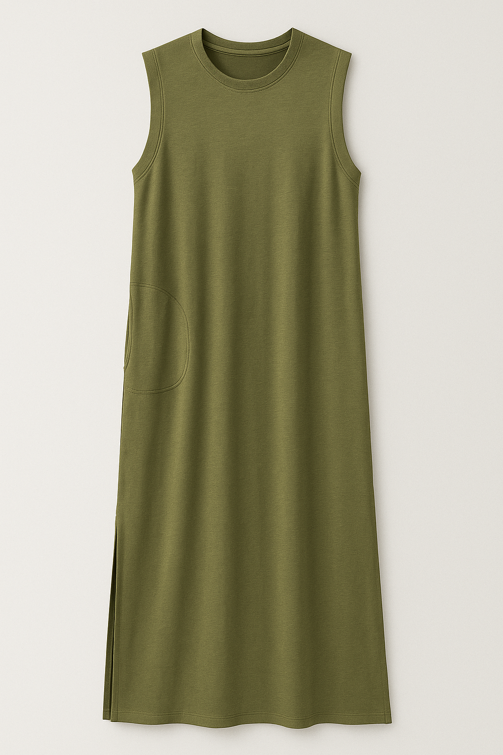 Phoebe | Kvinders Elegant Lang Nederdel med Lommer - Militærgrøn - Kvindernes Nederdele - {{ product_tags }