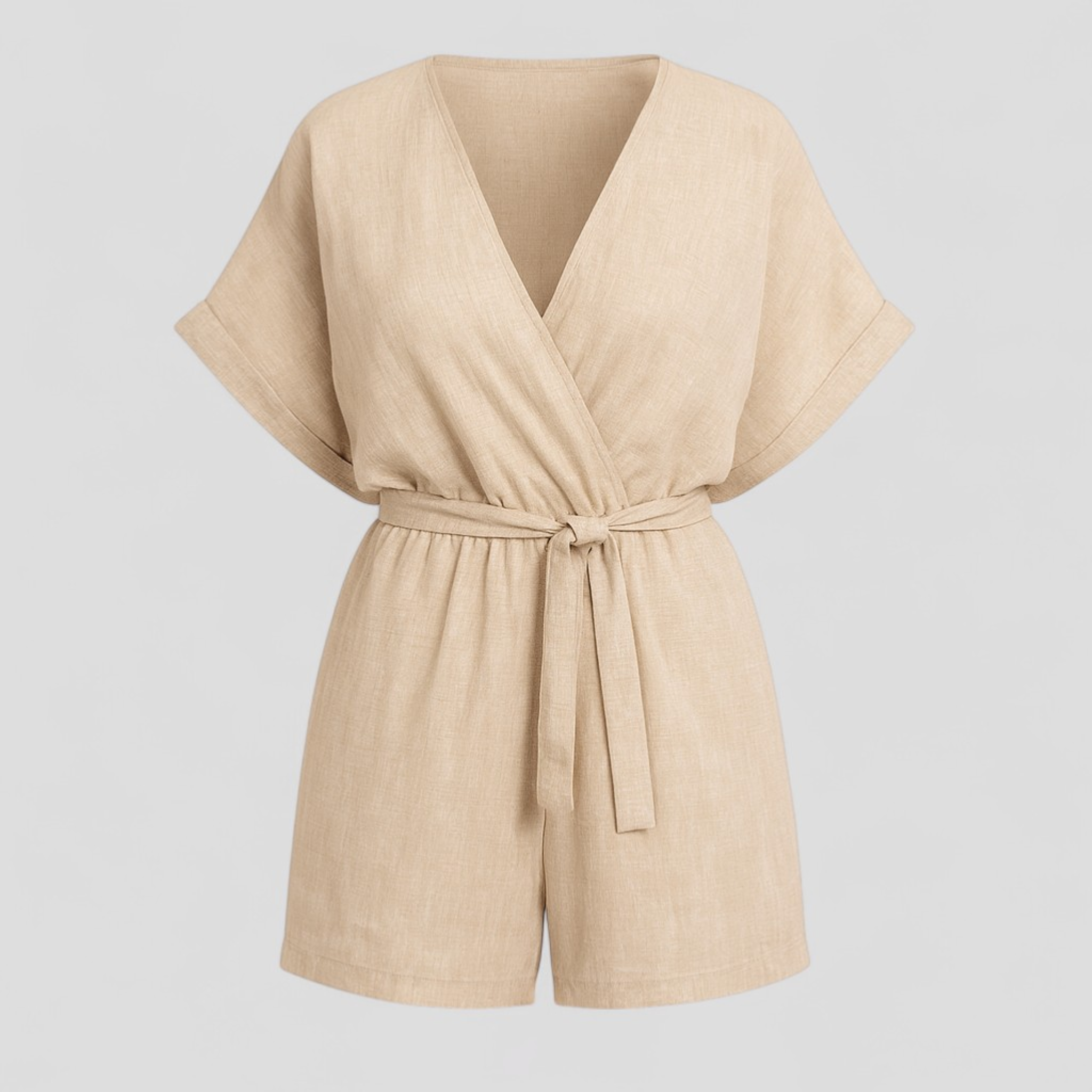 Martina | Kvinders Elegant Linned Jumpsuit - Beige - Jumpsuits - {{ product_tags }