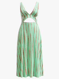 Kareen | Kvinders Elegant Maxi Kjole med Cut-Out Detaljer
