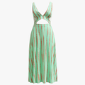 Kareen | Kvinders Elegant Maxi Kjole med Cut-Out Detaljer