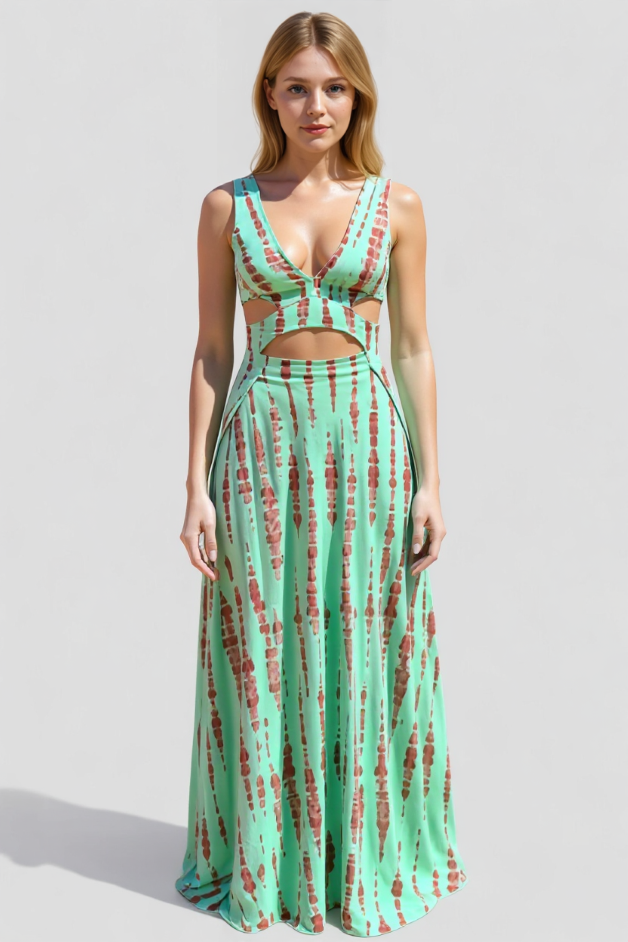 Kareen | Kvinders Elegant Maxi Kjole med Cut-Out Detaljer - - Maxi Kjoler - {{ product_tags }