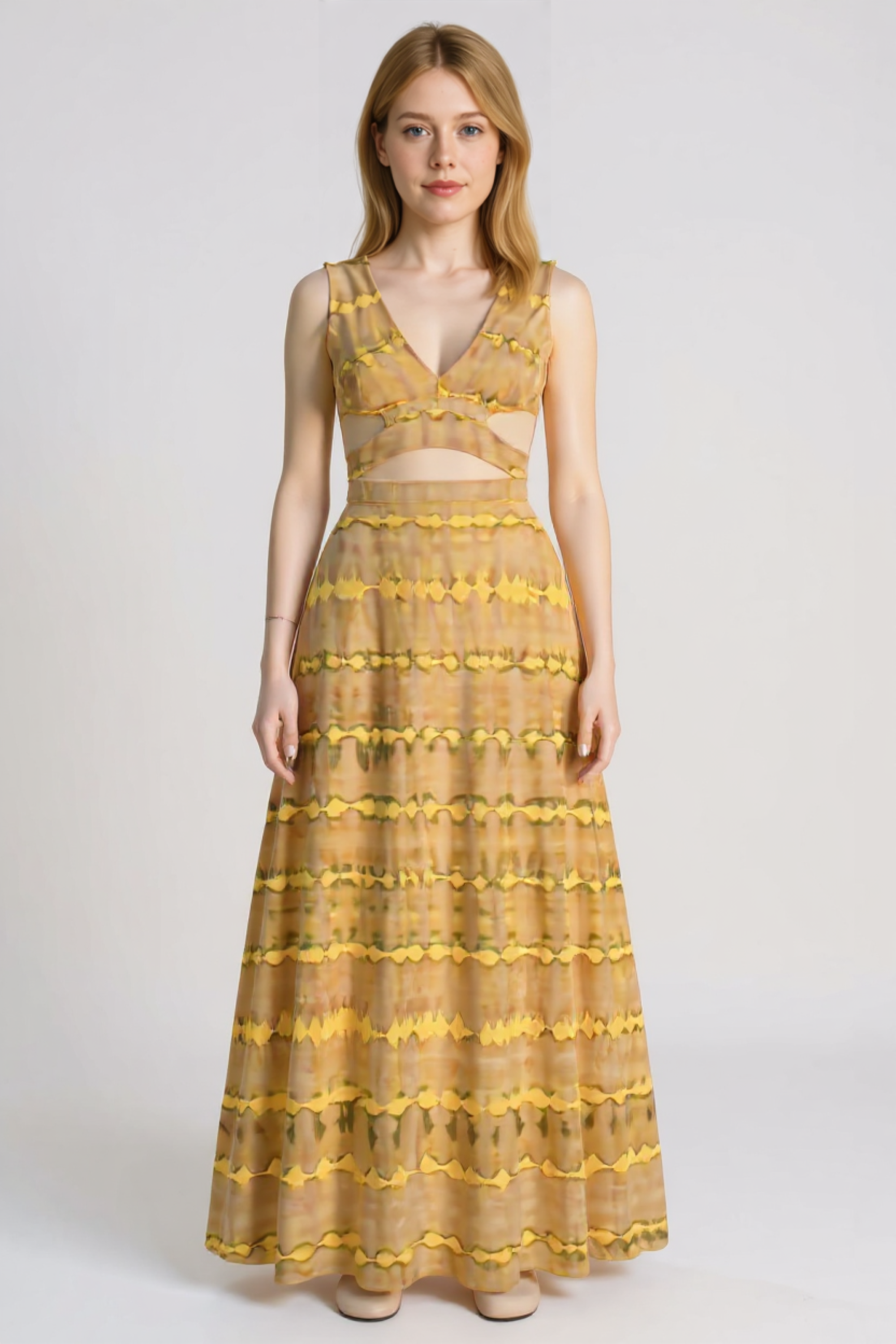 Kareen | Kvinders Elegant Maxi Kjole med Cut-Out Detaljer - - Maxi Kjoler - {{ product_tags }